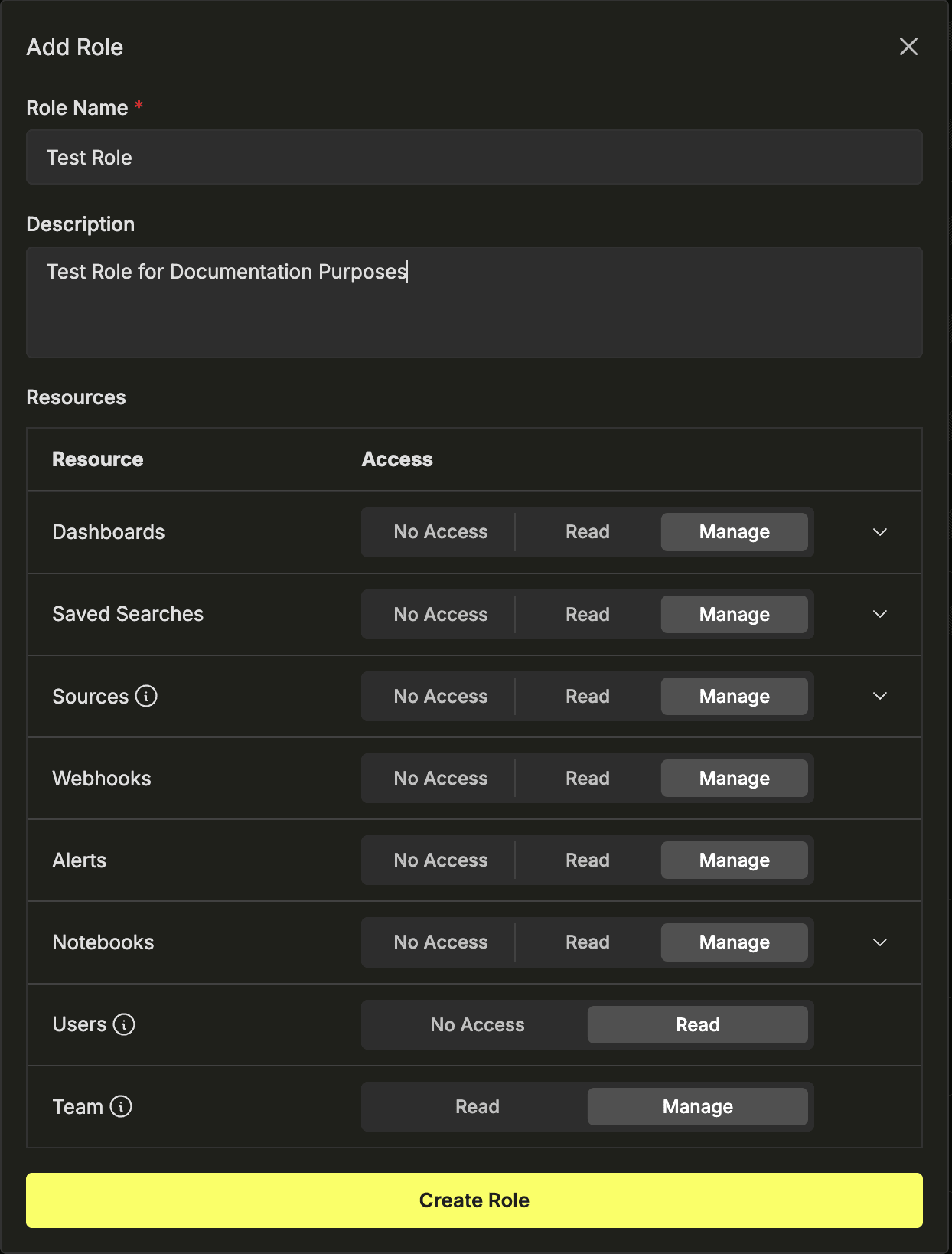 Modal Add Role