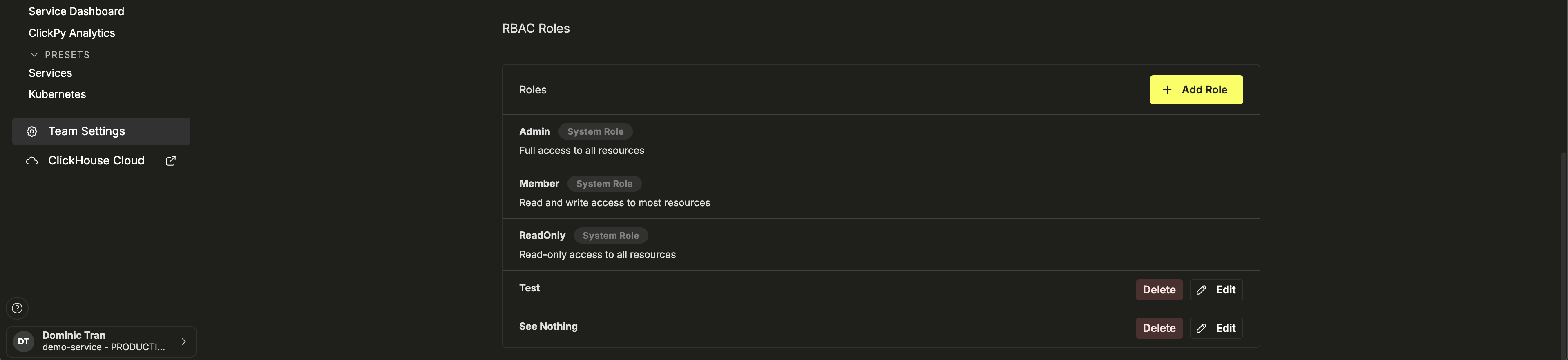 Roles de RBAC