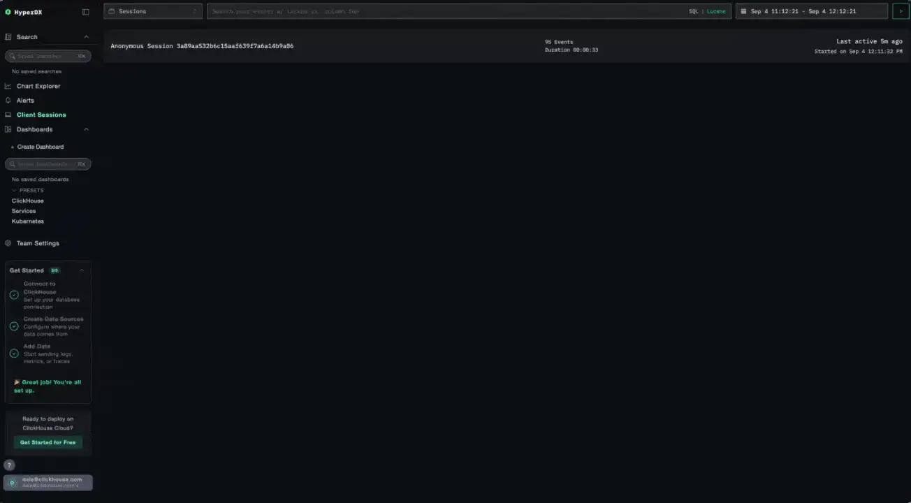 Explorer les traces backend dans ClickStack à partir d’une relecture de session