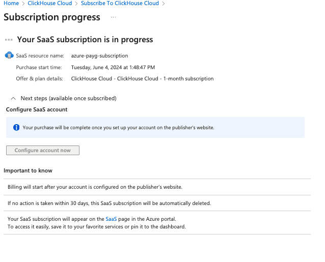 Formulario de información de registro de ClickHouse Cloud